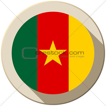 Cameroon Flag Button Icon Modern