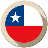 Chile Flag Button Icon Modern