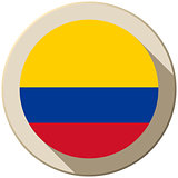Colombia Flag Button Icon Modern