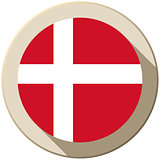Denmark Flag Button Icon Modern