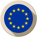 Europe Flag Button Icon Modern