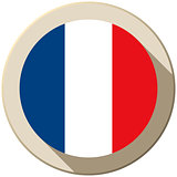 France Flag Button Icon Modern