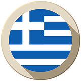 Greece Flag Button Icon Modern