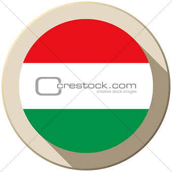 Hungary Flag Button Icon Modern