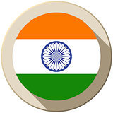 India Flag Button Icon Modern