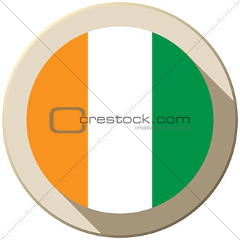 Ireland Flag Button Icon Modern