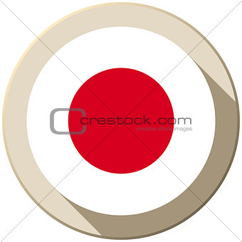 Japan Flag Button Icon Modern