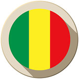 Mali Flag Button Icon Modern