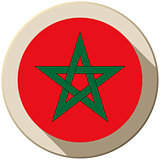 Morocco Flag Button Icon Modern