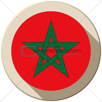 Morocco Flag Button Icon Modern