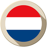 Netherlands Flag Button Icon Modern