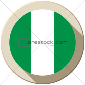 Nigeria Flag Button Icon Modern