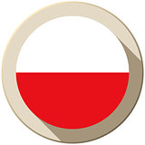 Poland Flag Button Icon Modern