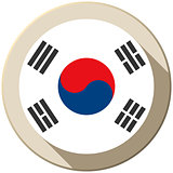 South Korea Flag Button Icon Modern
