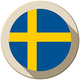 Sweden Flag Button Icon Modern