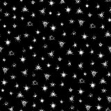 Black and white stars seamless pattern