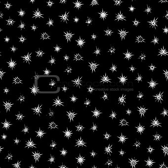 Black and white stars seamless pattern
