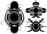set of ornamental shields