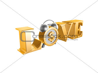 golden love dollar clock