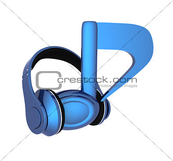 headphones and 3d note