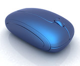 Blue metallic computer mouse