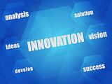 innovation and business concept words in hexagons