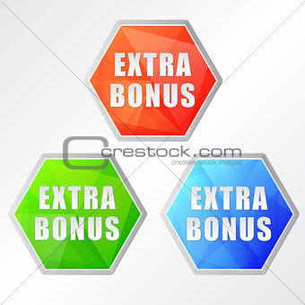 extra bonus, three colors hexagons labels