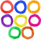 Watercolor hand painted circles 