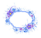 Background with blue and violet flowers