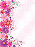 Background with red and pink flowers