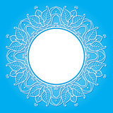 Floral frame on a blue background 