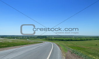 winding road in the countryside in summer 