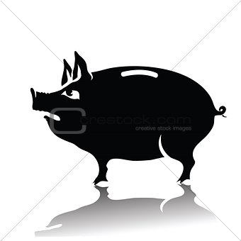 silhouette of piggy bank