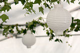 Lanterns in a summer pavilion