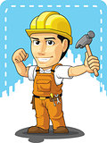 Cartoon of Industrial Construction Worker