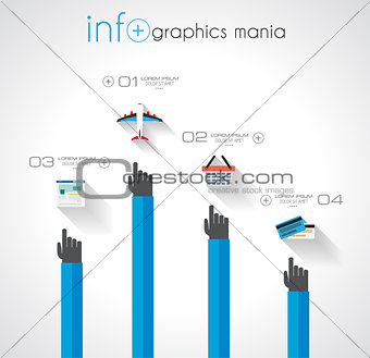 Flat UI design concepts for unique infographics