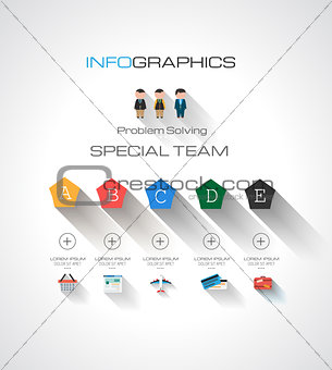 Modern Infographic template with Flat UI style