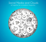 Social Media and Cloud concept background 