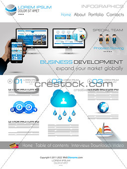 Attractive Modern Business Web Template with flat UI elements.