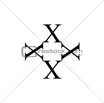 Artwork with alphabet X