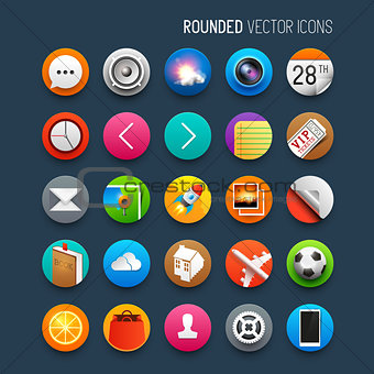 Rounded Vector Icons Set