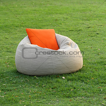 Fabric chair with pillow