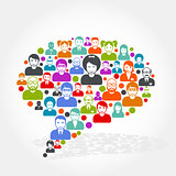 Social networking - speech bubble made of people icons