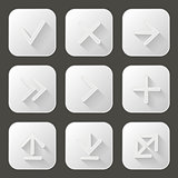 Set of icons with long shadow