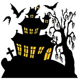 Silhouette spooky house 02