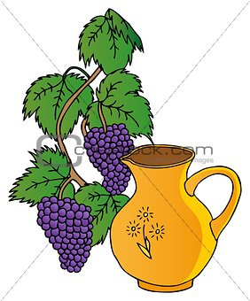 Grapes and pitchers