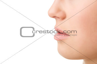 mouth and nose of woman
