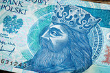 Polish medieval king on banknote