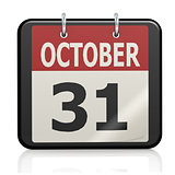 October 31, Halloween calendar