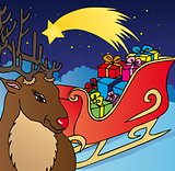 Reindeer and sled